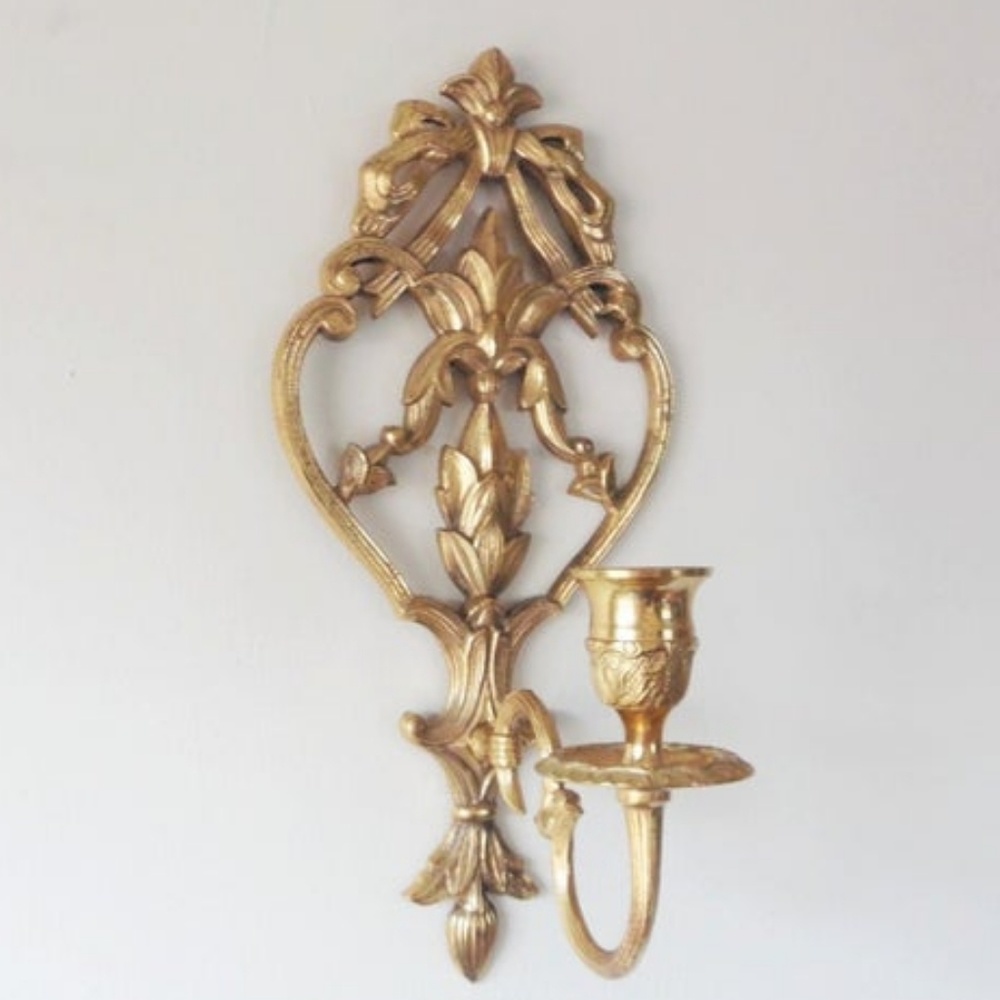 Vintage brass sconce vintage brass candle holder